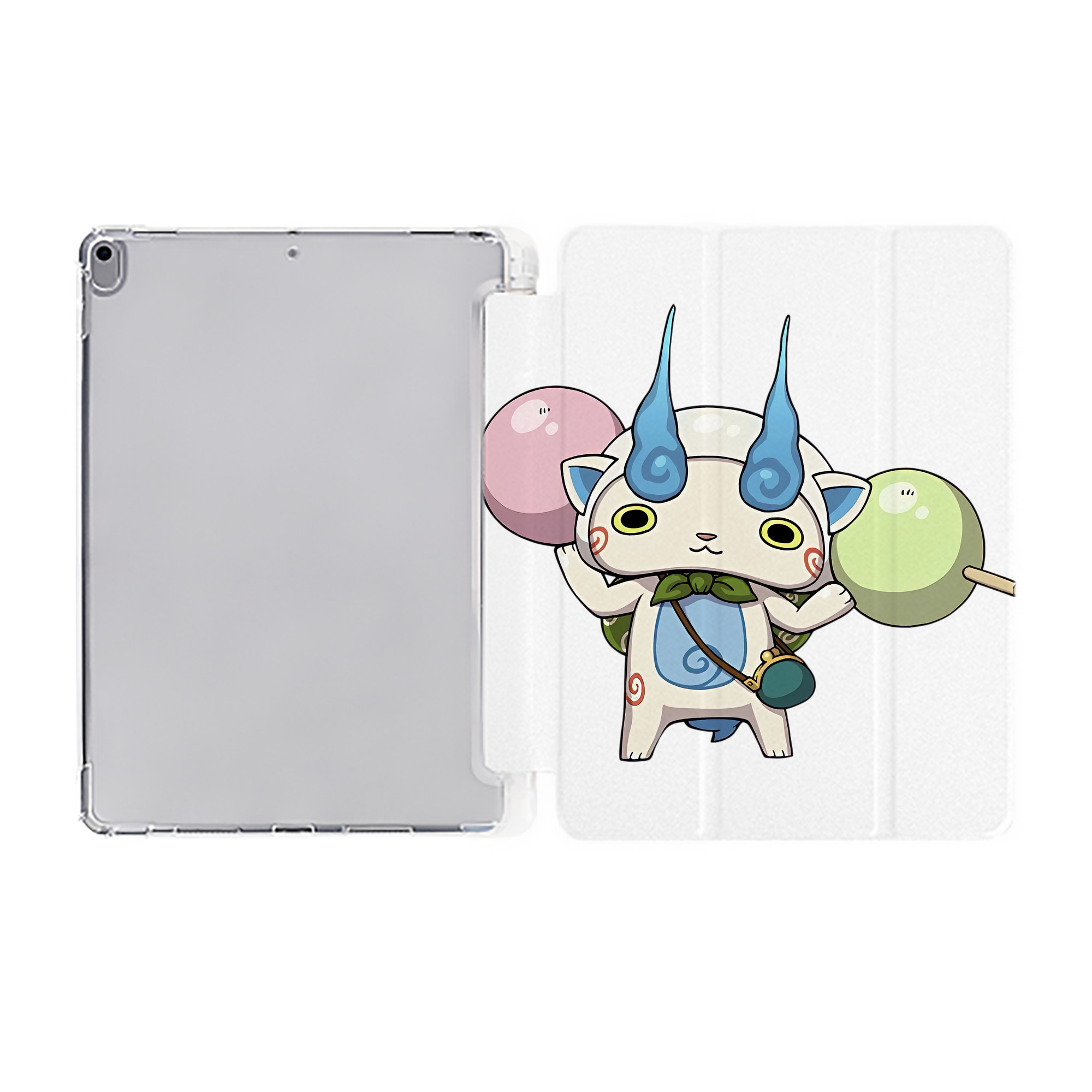 （画像用） 妖怪ウォッチ Yo-kai Watch IPad ケース ペン収納付き 三つ折りスタンド PUレザー×シリコン 対応機種9.5/10.5/10.9インチ